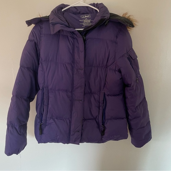 L.L. Bean Jackets & Blazers - Purple L. L. Bean Puffer Down Jacket with Fur Hood
